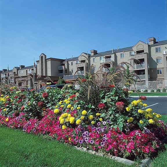 Grass Pavers were installed in the fire lane access areas at The Palladio Apartments, Salt Lake City, Utah, using Grasspave2.