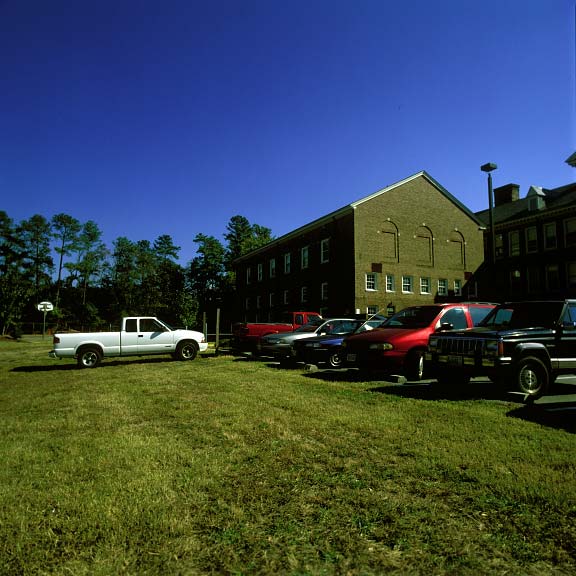 Reinforced Grass was installed in the over-flow-parking lot at Matthew Whaley School, Williamsburg, Virginia, using Grasspave2.