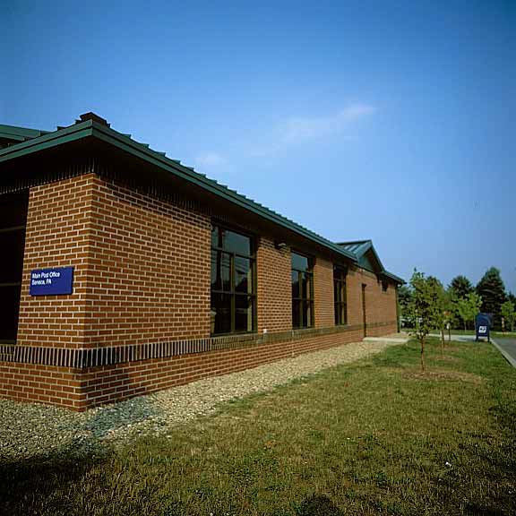 Gravel reinforcement was installed around the Post Office in Seneca, Pennsylvania, using Gravelpave2.
