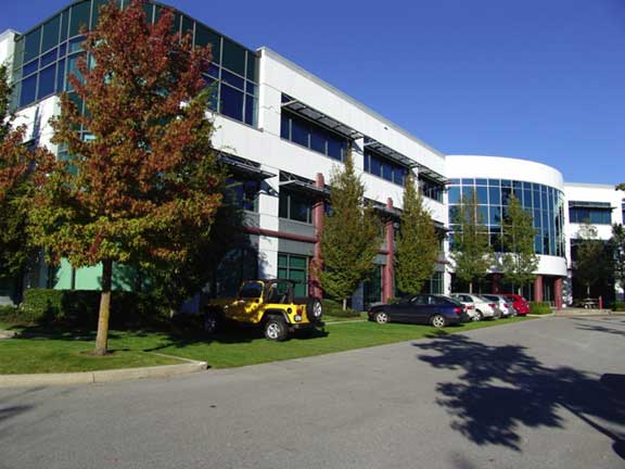Grass permeable paving was installed in the parking areas at Crestwood Corporation, Richmond, British Columbia, using Grasspave2.