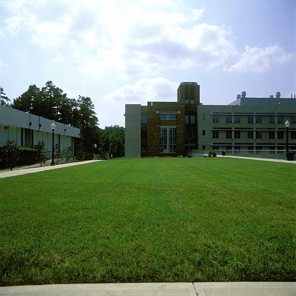 Pervious-Grass Paving was installed in the fire lane access areas at Duke University, Genome Facility in Durham, North Carolina, using Grasspave2.
