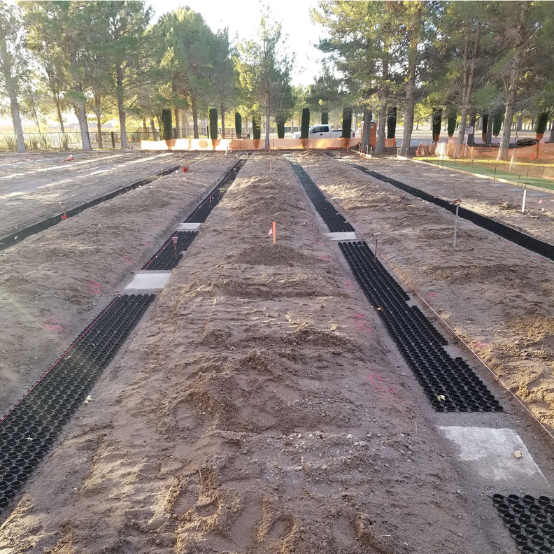 Preparation work for the National Cemetery Marker Stabilization with grass pavers - Grasspave2