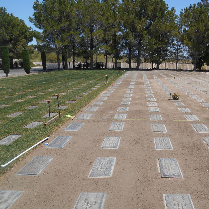 Leveling markers for National Cemetery Marker Stabilization with grass pavers - Grasspave2